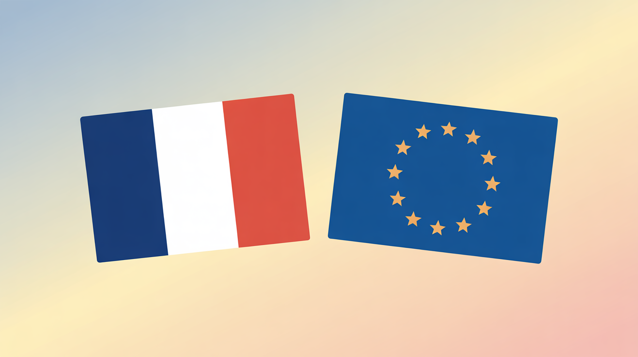 Illustration Europe pour l'examen civique - L'Union européenne : institutions européennes, euro, citoyenneté européenne, traités, symboles de l'UE.