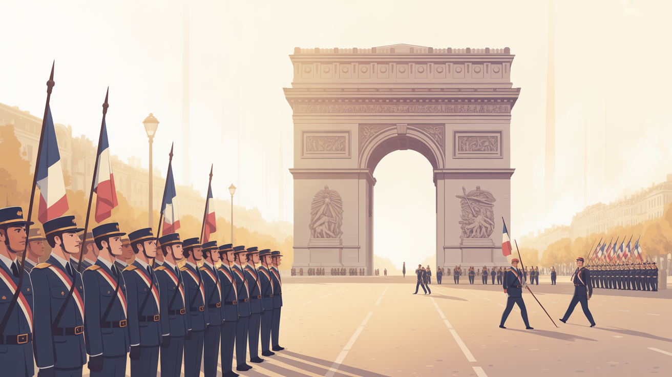 Illustration Sécurité pour l'examen civique - La défense nationale et la sécurité : journée défense et citoyenneté, rôle des forces armées, devoirs du citoyen.